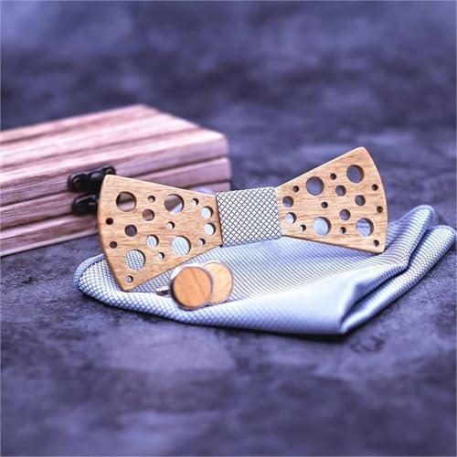 Set Corbata de Madera y Pañuelo con Caja miniatura 3