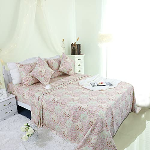 Image of FADFAY 4 Piece Pink Paisley Bed Sheet Set Luxury Bedding Sets Designer Bedding Collections 800 Thread Count 100% Egyptian Cotton Deep Pocket Full