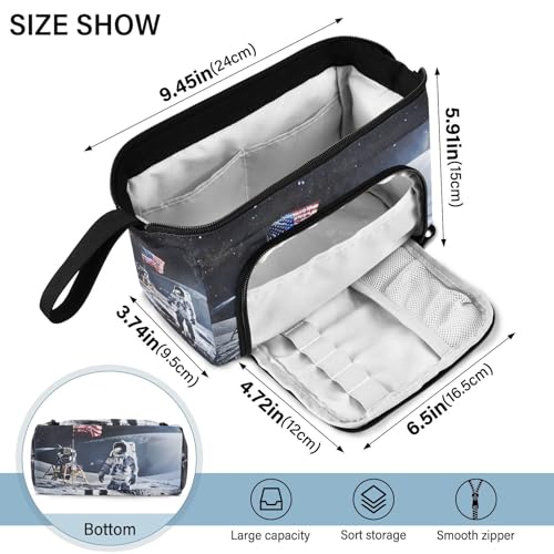 Image of Space Astronaut Nasa Apollo Pencil Case Large Pencil Pouch Big Pencil Box Pen Bag Organizer Pencil Bags with Zipper for Adults Girls Kids Boys School 038
