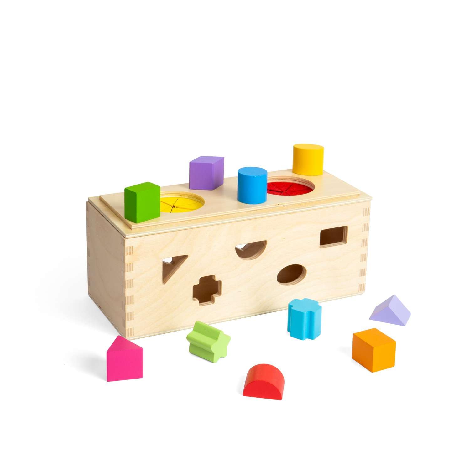 Bigjigs Toys Mystery Box, 10 Piece Wooden Montessori Guessing Game
