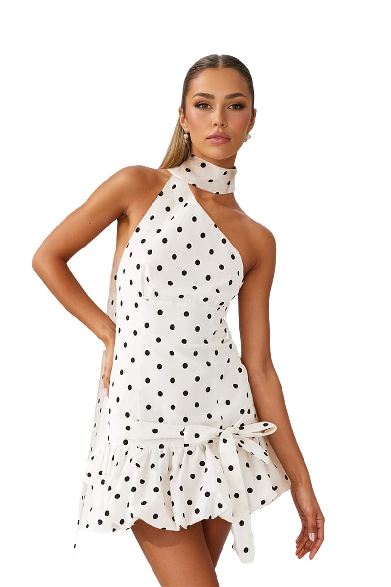 Satin Bubble Homecoming Dress for Women Teens One Shoulder Scarf Prom Dresses with Bow Ruffle Backless Evening Gowns