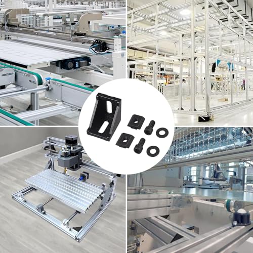 10x EYPINS Befestigungsmaterial Winkel Schwarz, Aluprofil 30x30 Nut 8 Winkelverbinder Eckwinkel Eckverbinder Wandhalter 90° Winkel Raster für Strebenprofil 3D-Drucker CNC-Router DIY-Projekte