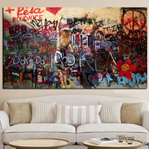Grand format graffiti abstrait pour habiller un grand mur vide