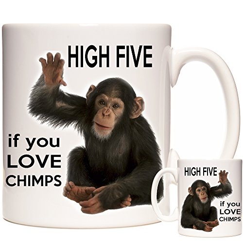 Mug chimpanzé, High Five If You Love Chimpanzés, tasse cadeau en céramique Cover