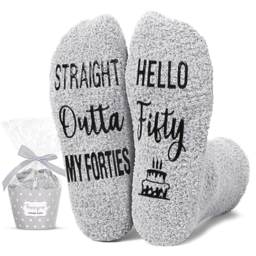 Image of HAPPYPOP 50TH Birthday Gifts - Women Her Bday Socks Man, 50 Year Old Gift Ideas for Female