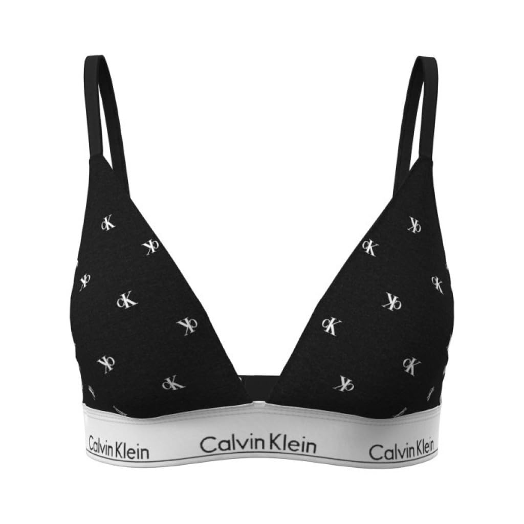 Calvin Klein Women's Lightly Lined Triangle Lv00Qf8498 Triangle, Black (Diamond Logo Black), M