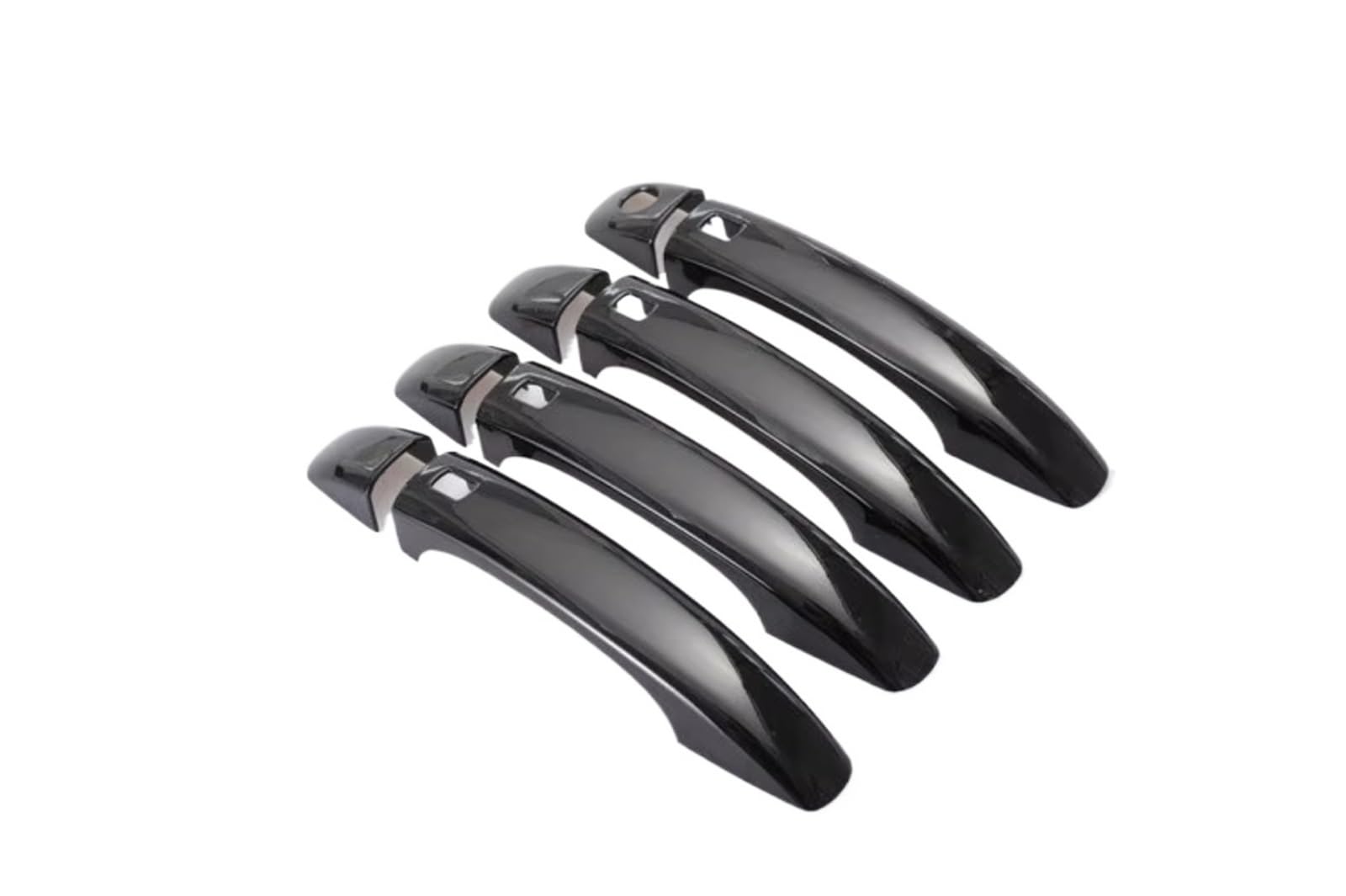 Feoosvx Black Handle For S4 A5 2009-2015 Styling Accessories Glossy Black Chrome Car Door Handle Bowl Cover Sticker Door Handle Handle Side(Black Handle)