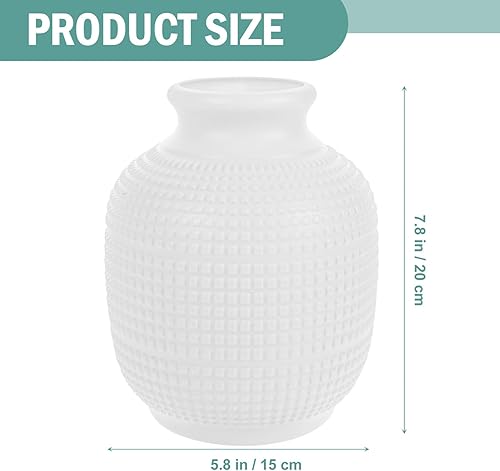 Miniatura 3 de Vaguelly Jarrones de plástico para arreglos florales, 1 paquete de jarrón de plástico compuesto de imitación de porcelana esmaltada con aspecto de