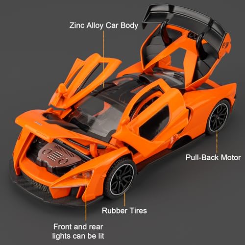 Modelo de Auto McLaren Senna 1:32 en Metal Naranja miniatura 4