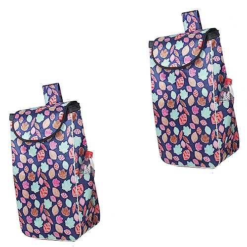 Borse per Carrello della Spesa - Borsa portaoggetti Impermeabile in Tessuto Oxford da 43 Litri, Borsa per la Spesa di Grande capacità, Borsa di Ricambio Pieghevole Portatile per ca
