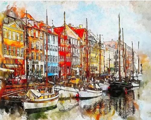 Image of TULIP N TURTLE Ferry Diy Acrylic Paint By Number Kit For Adults Kids Beginner Number Painting Kit Diy Canvas Painting By Number Wall Decoration Diy Painting Kit For Adults,Multi-Coloured
