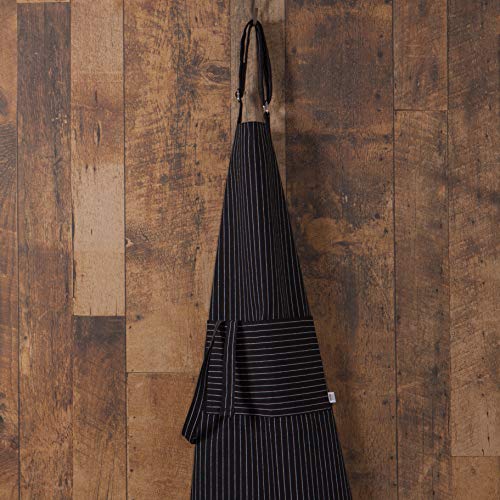 Now Designs Pinstripe Chef's Kitchen Apron, Black Stripe 28 X 32 In #TOP2