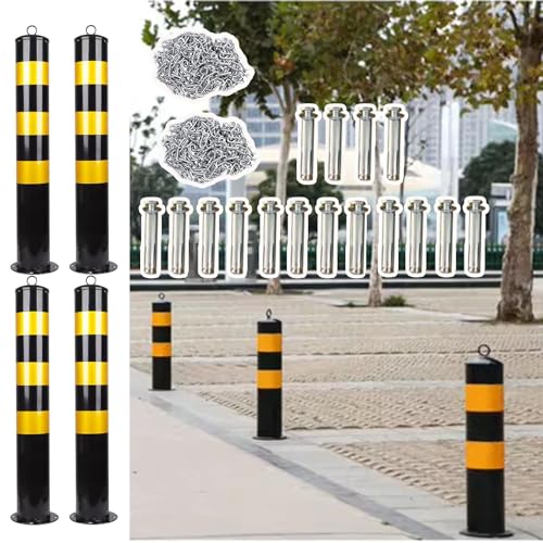 Bolardo de seguridad de acero amarillo de alta resistencia para barrera de parking