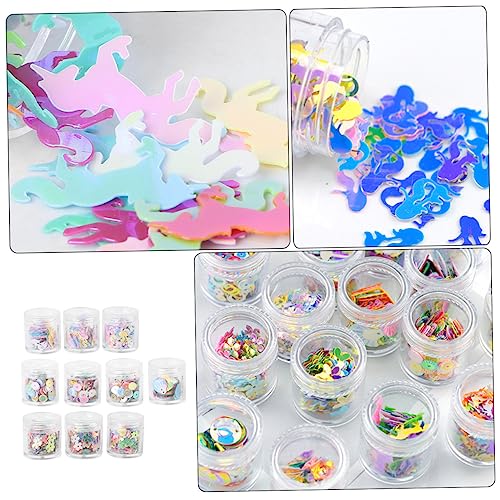 EXCEART 10 Caixas De Acessórios De Joias De Lantejoulas Decoração De Nail Art Materiais De Joias Col
