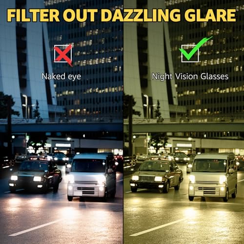 Myiaur Night Driving Glasses for Men Women, Wrap Around Sport Night Vision Glasses Anti Glare Yellow Lens 2 Pack3