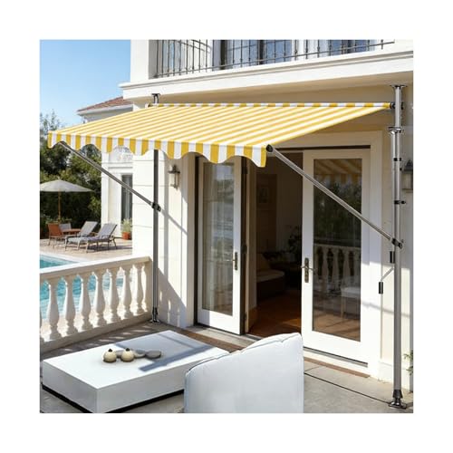 Fenêtre rétractable avec manivelle réglable jaune et blanc style unique - 2