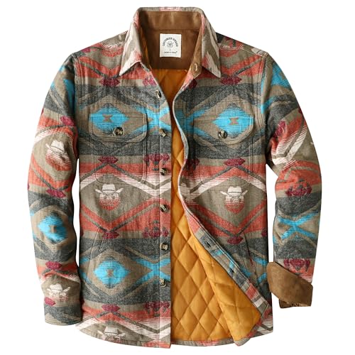 Image of Dubinik Mens Shacket Flannel Shirt for Men Lightweight Jacket Casual Plaid Coat with Warm Lining Long Sleeve Button