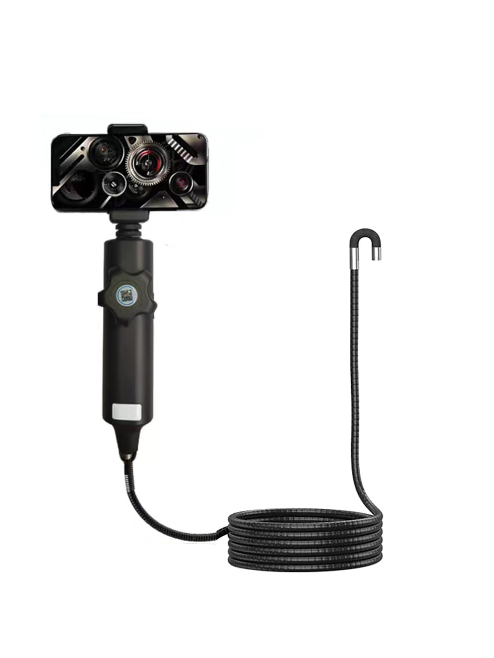 Articulating Borescope Inspection Camera, 180° Rotatable Head, 1M/3.28FT, IP67 Waterproof, 6 LED Lights, Android iOS Compatible-image-10