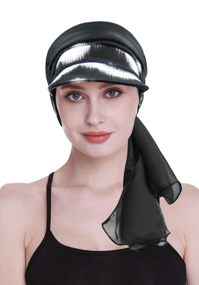 FocusCare Casquette Newsboy pour Femmes Chemo Headwear avec écharpes Cadeaux Perte de Cheveux Disponible Toute l'année