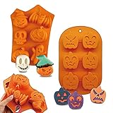 2PCS Halloween Silicone Baking Molds, Ghost Pumpkin Nonstick Silicone Chocolate Cake Cookies Pudding...