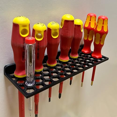 Schraubendreher Wandhalterung Wabenmuster - Schraubenzieher Halter Wabe Muster