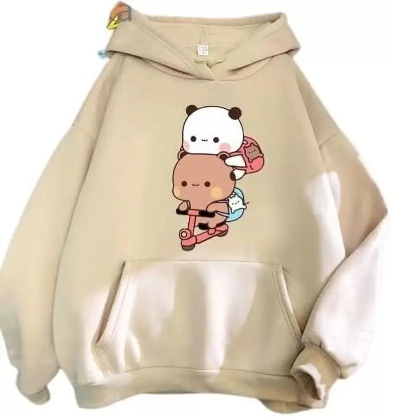 lll fashion Women's Bear Print Long Sleeve Fleece Hoodie Sweater Pullover Winter Wear Hoodie-picture-25