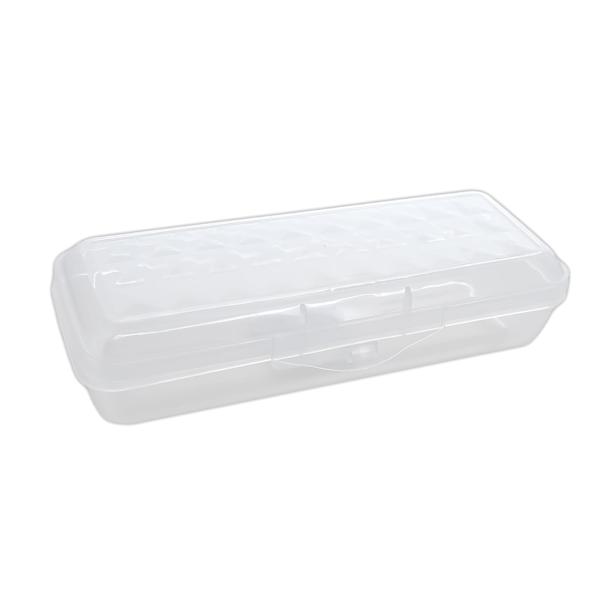 Photo 1 of BAZIC PRODUCTS Plastic Pencil Case, Multi Purpose Organizer & Supply Holder, Clear Box Design, Durable Plastic Storage for School, Office, Classroom & Craft Supplies, 1-Pack