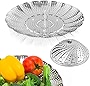 Sayfine Vegetable Steamer Basket, Premium Stainless Steel Veggie Steamer Basket - Folding Expandable Steamers to Fits Various Size Pot (Small (5.1' to 9'))
