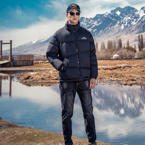 Image of Duck Down Jackets For Men,Mens Puffer Jacket For Cold Protection And Warmth,Hooded Mens Winter Coat,90 White Duck Down