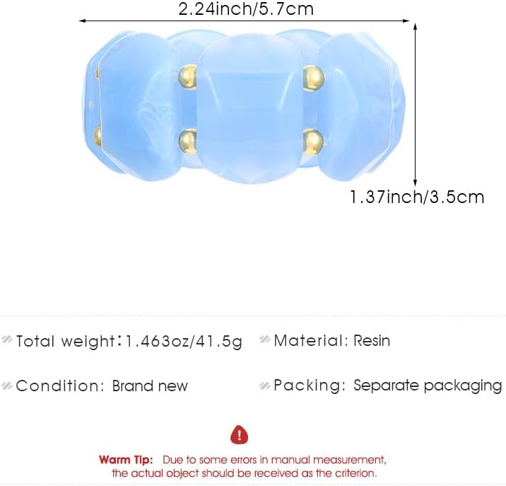 Chunky Resin Bangle Bracelets for Women Irregular Stretch Acrylic Cuff Bracelet Adjustable Chunky Resin Wrist Bangle Bracelets Acrylic Statement Bracelet for Women - Image 5