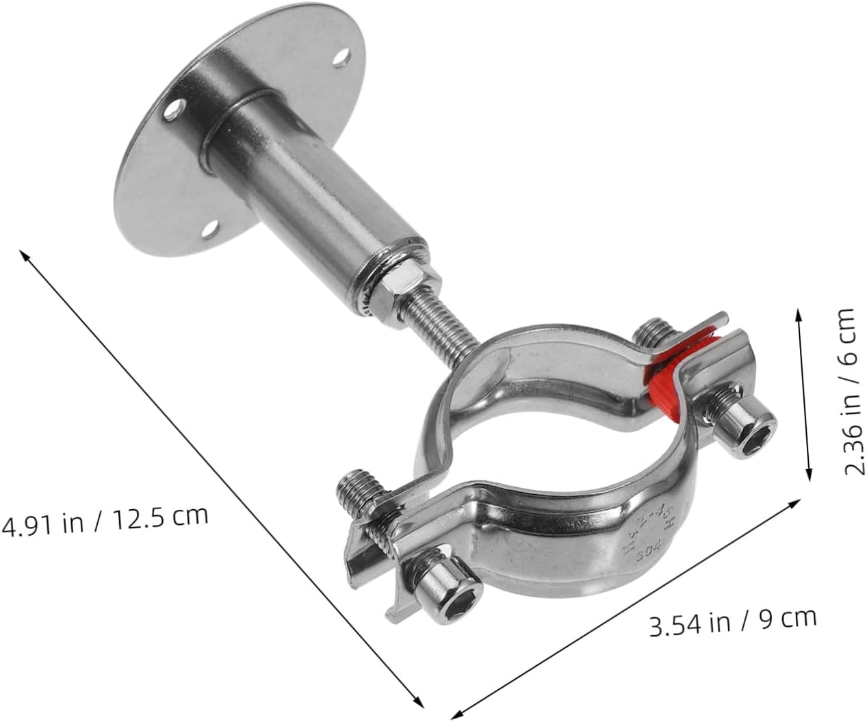 Hemobllo 2pcs Adjustable Stainless Steel Wall Mount Pipe Support Bracket for Diameter Pipes Easy Installation High Load Capacity for Water and Gas Systems