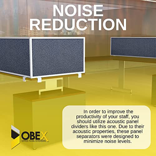 Obex Acoustic Mounted Screen Privacy Panel Table Top Separator, Sound Blocking Desk Divider, 24" X 30", Twilight #TOP3
