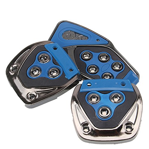 Oshotto 3 Pcs Non-Slip Manual CS-375 Car Pedals kit Pad Covers Set Compatible with Maruti Suzuki XL6 (Blue)