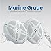 Pyle 6.5 Inch Marine Speakers (Pair) - 2-way IP-X4 Waterproof and Weather Resistant Outdoor Audio Dual Stereo Sound System with 600 Watt Power and Low Profile Design - Pyle PLMR652W (White)