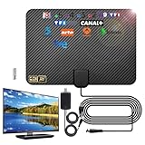 36DBI Antenne TV Intérieur Puissante, 200 km d'autonomie Antenne TNT Intérieure avec Signal Amplificateur Booster pour TNC/VHF/UHF/M/FME, Soutenir TV HD