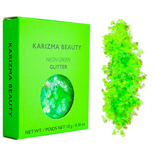 Karizma Neon Nights! 4X 10G Chunky Face Glitter, Hair Glitter, Eye Glitter And Body Glitter For Women And Men. Rave Glitter, Festival Accessories And Cosmetic Glitter Makeup. Loose Glitter Pots #TOP5