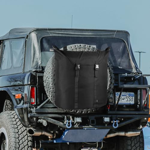 Image of Homakover Outdoors Spare Tire Trash Bag, Heavy Duty Truck Tailgate Rear Ladder Trash Bag, Fits up to 40 inch Tire, Large Recovery Gear Camping Fishing Repair Tool Cargo Storage Bag for Jeep Truck SUV Car