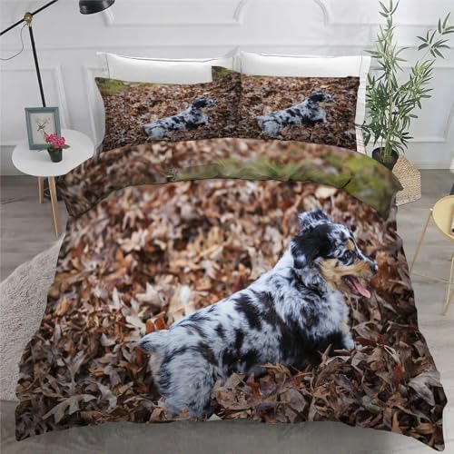 Housse de couette en microfibre douce zippée pour lit double 240 x 260