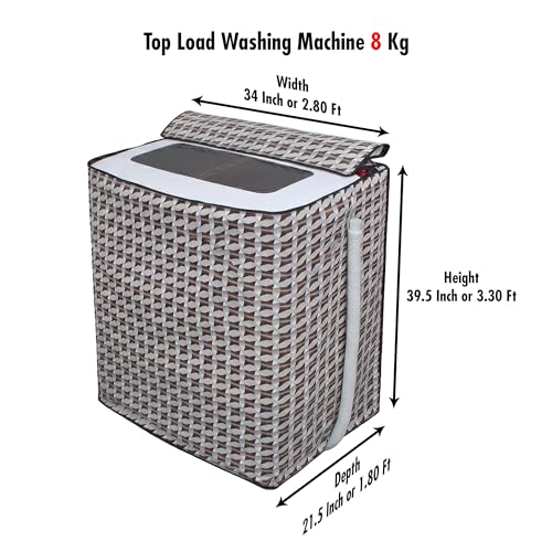 Image of DREAM CARE Waterproof & Dustproof Washing Machine Cover Top Load & Semi Automatic Suitable for 8 kg, 8.2 kg, 8.5 kg (89 x 99 x 55 cms)