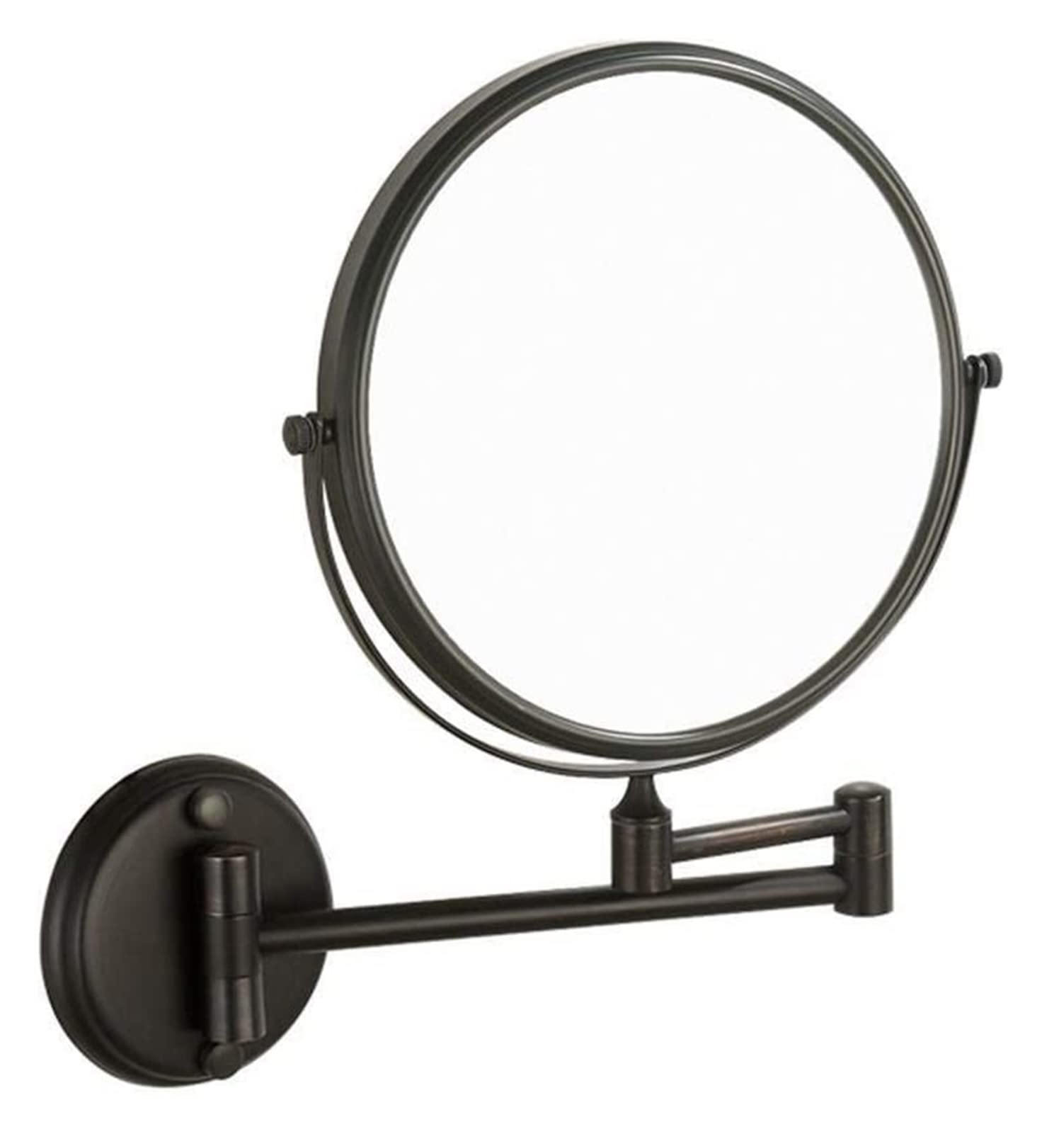 Miroir télescopique de 8 pouces noir rétro doté d'une double face avec grossissement 3 fois