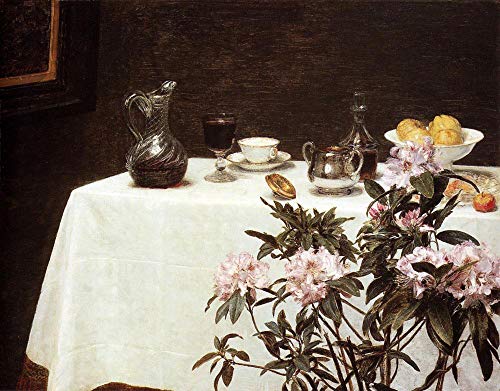 Tableaux nature morte coin de table Henri Fantin Latour fleurs huile sur toile célèbres