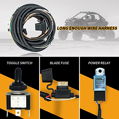 Utv/Atv Turn Signal Kit, Universal Turn Signal Assemblies With Amber Led Lights, Horn And Toggle Switch Compatible With Honda Pioneer, Polaris Rzr, Can-Am, Yamaha Rhino, Kawasaki #TOP5