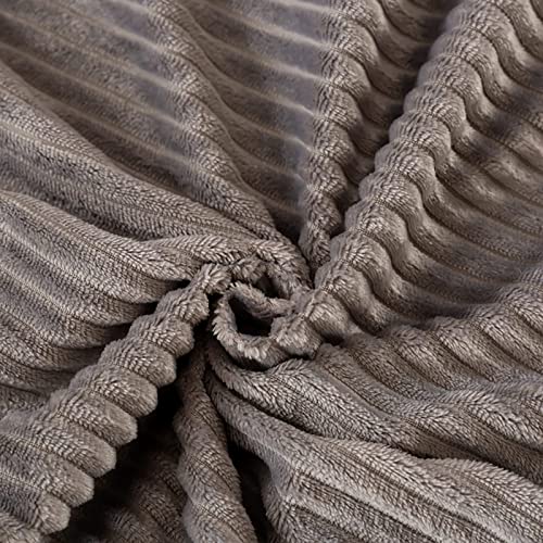Ultra Soft Flannel Duvet Cover + 2 Pillowcases Thick Corduroy Quilt Cover Reversible With Zip & Tie Bedding Set-D 220X240Cm(86"X94") #TOP3