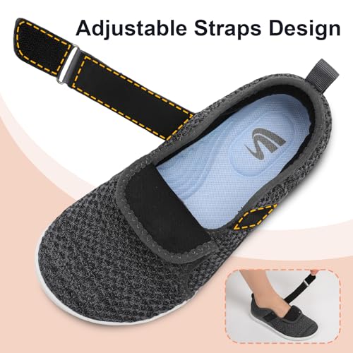 Image of Spesoul Wide Womens Walking Shoes Adjustable Diabetic Shoes Breathable Zero Drop Barefoot Shoe Neuropathy Edema Nursing Shoe Wide Width Sneakers