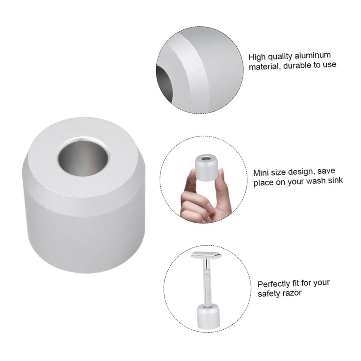 Healeved 3pezzi Per Rasoio Base Per Stand Per Portatile e Stabile Strumento Per Colore Cromato
