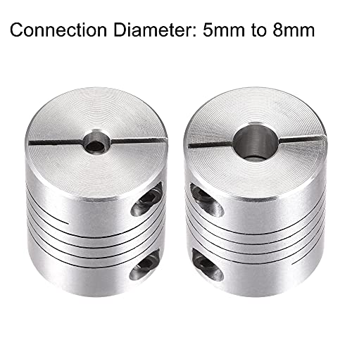 sourcing map 2Stk Motorwelle 5mm auf 8mm Spiralförmiger Strahl Koppler Kupplung 25mm Durchmesser 30mm Länge