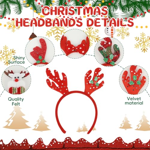 Image of PALAY 10 Pcs Chirstmas Hair Band for Girls Kids Antler Headband Chirstmas Hairbands Chirstmas Party Dress Up Chirstmas Costume Hair Accessories Christmas Gifts for Girls, Boys, Kids