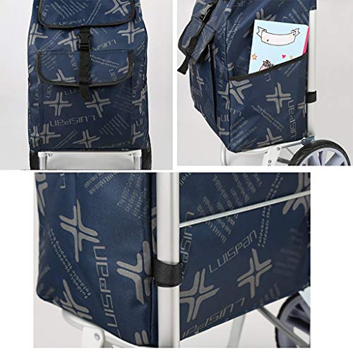 GJ-gwcd Zusammenklappbarer Einkaufstrolley / tragbarer Gepäckwagen / Einkaufstasche / Einkaufstasche / leichter Einkaufskorb für Zuhause, kleiner Einkaufskorb, Tragkraft: 40 kg (Farbe: B) – Bild 4