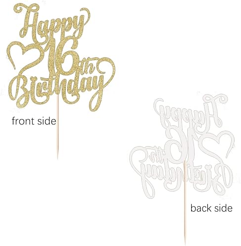 Miniatura 284 de Decoración para tarta de cumpleaños número 15 con purpurina dorada – 15 aniversario/cumpleaños – Hello 15, Cheers to 15 años, 15 & Fabulous Cake