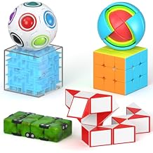 Vdealen Fidget Brain Teaser Toy for Kids, 3D PuzzlesToys Bundle of 3x3 Speed Cube, Maze Box, Rainbow Puzzle Ball, Wisdom Ball, Fidget Snake Cube, Infinity Cube IQ Games for Toddlers Kids Adults